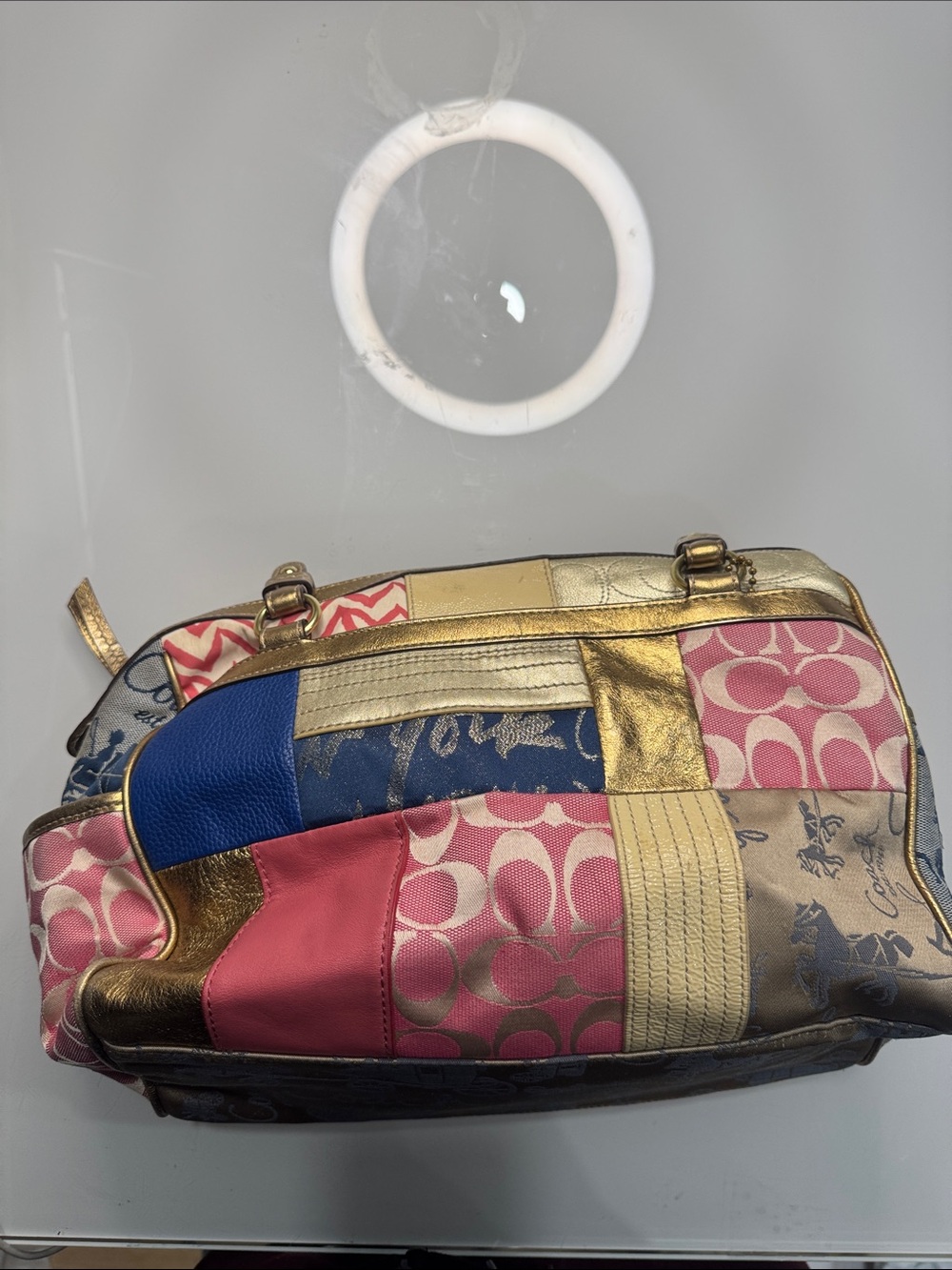Coach Vintage Y2K-era Coach Signature Patchwork bowler bag in multi-color - Picture 6 of 15